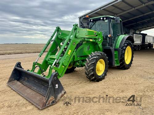 caption JOHN DEERE 6140M Tractor with 643R FEL