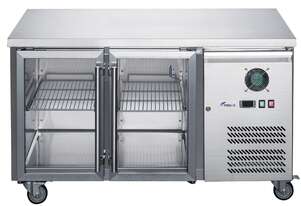 FED-X Two Glass Door Bench Fridge Stainless Steel - XUB6C13G2V