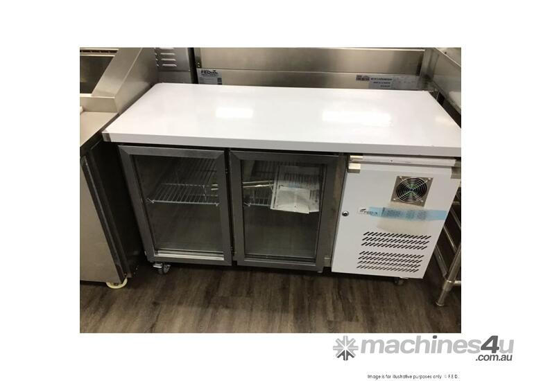 FED-X Two Glass Door Bench Fridge Stainless Steel - XUB6C13G2V