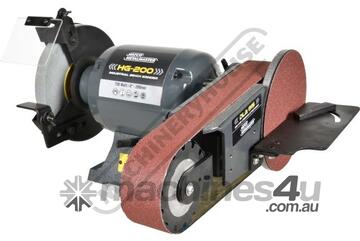HG-200 DLA-915 KIT Industrial Bench Grinder with Deluxe Linisher Package Deal 200mm Fine & Coarse W