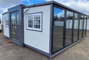 Expandable Container House with 1 Floor to Ceiling Glass Walls & Ensuite Expandable Container House with 1 Floor to Ceiling Glass Walls & Ensuite