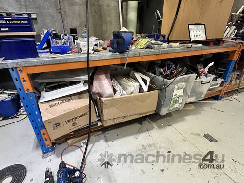 caption 2x Pallet Racking work bench (Excluding contents)