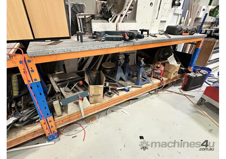 caption 2x Pallet Racking work bench (Excluding contents)