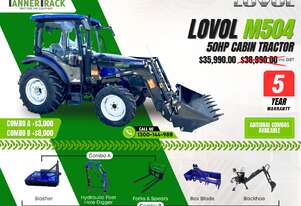 TANNERTRACK - LOVOL TB-1 50HP Cabin, Synchromesh Gearbox 4WD Tractor with 4in1 Loader