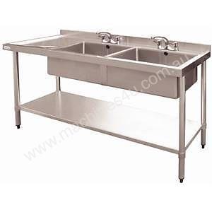 Stainless Steel Double Bowl Sink LH Drainer DN755 