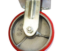 43016 - PU MOULDED CAST IRON WHEEL CASTOR(FIXED) - picture0' - Click to enlarge