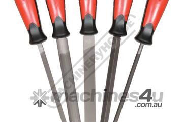 EF-5S Engineers Files, 5 Piece Set - Second Cut Flat, 1/2 Round, Round, Square & Triangular Files -
