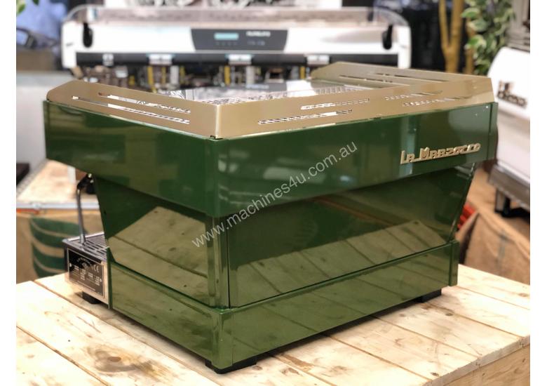 Click to view full size photos LA MARZOCCO LINEA PB 2 GROUP CUSTOM GREEN & GOLD ESPRESSO COFFEE MACHINE