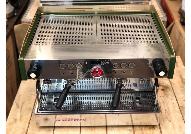 Click to view full size photos LA MARZOCCO LINEA PB 2 GROUP CUSTOM GREEN & GOLD ESPRESSO COFFEE MACHINE