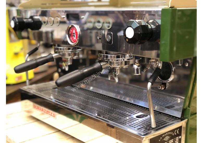 Click to view full size photos LA MARZOCCO LINEA PB 2 GROUP CUSTOM GREEN & GOLD ESPRESSO COFFEE MACHINE
