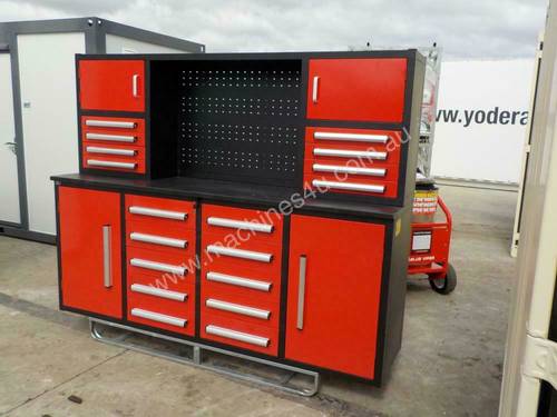 2.1m Work Bench/Tool Cabinet c/w 4 Doors