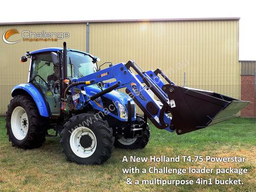 Challenge CL334X-Blue is the ideal front-end loader for your New Holland 50hp to 90hp agricultural 