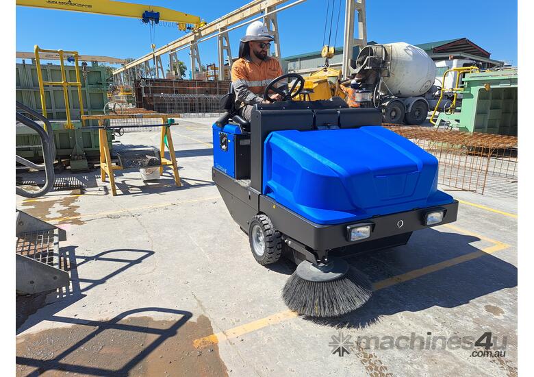 caption BUY CONQUEST Heavy Duty Ride-on Industrial Sweepers HD120LPG WITH WATERPROOF FILTER * SYDNEY NSW