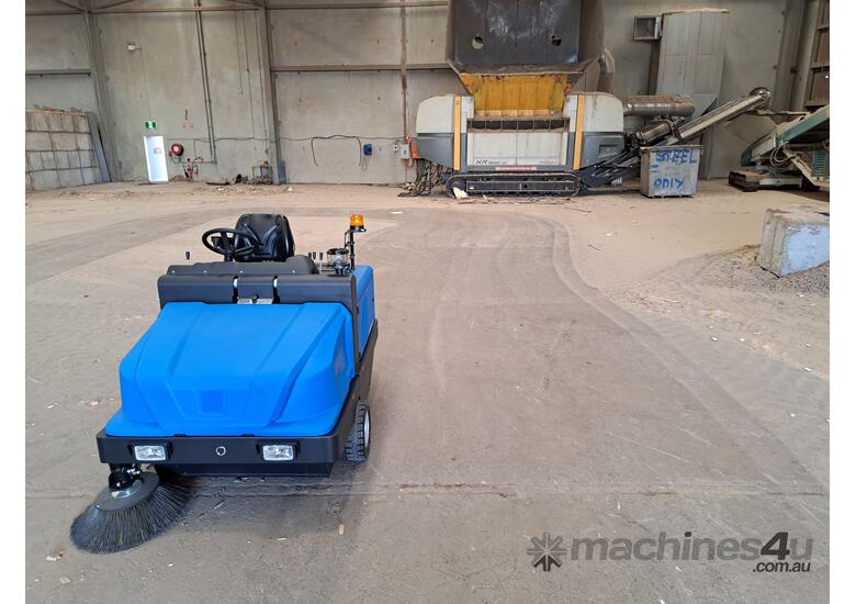 caption BUY CONQUEST Heavy Duty Ride-on Industrial Sweepers HD120LPG WITH WATERPROOF FILTER * SYDNEY NSW