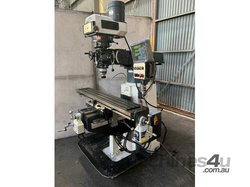 Herless 5hp turret mill with DRO and good selection of tooling