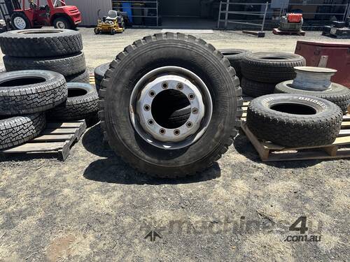 3 x 295 80 R22.5 Tyres on 10 Stud Rims