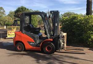 Linde Hydrostatic Forklift 3T with 360 degree Rotating Fork Spreader!