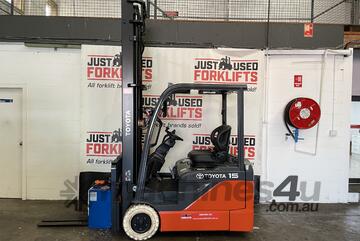 TOYOTA 8FBE15 57206 1.5 TON 1500 KG CAPACITY ELECTRIC FORKLIFT 5000 MM 2 STAGE MAST