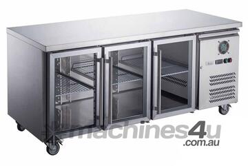 FED-X Three Glass Door Bench Fridge Stainless Steel - XUB6C18G3V