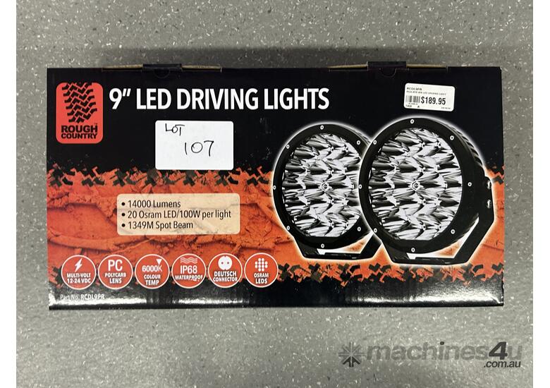 caption 1 X Pair Of Rough Country 9 Inch LED Driving Lights