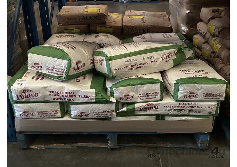 caption Approx 26x Poula 12.5 klg Traditional Yeas Raised Donut Mix