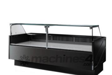 Tecnodom Serie Mr80 Black 2480Mm Wide Deli Display With Storage And Castors Tdmr 0825B