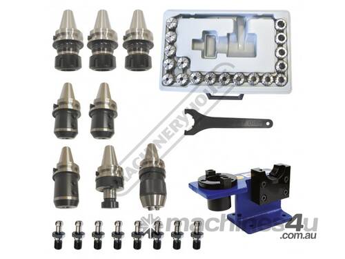 BT40 CNC Starter Tooling Package Deal OPTIMUM Includes Drill Chuck, Collet Chucks, Side Locks & Face