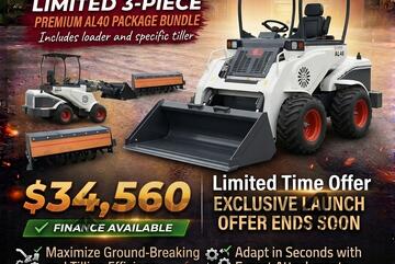 Brand   Ozziquip AL40 Mini Loader 4-in-1 with Tiller 3-Piece Package