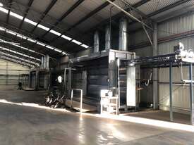 Two stainless steel spray booths with overhead chain conveyor & heated section - picture0' - Click to enlarge