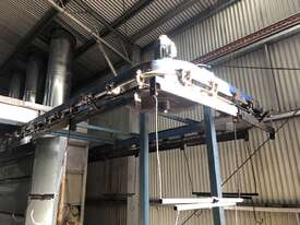 Two stainless steel spray booths with overhead chain conveyor & heated section - picture1' - Click to enlarge