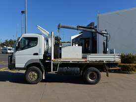 2010 MITSUBISHI FUSO CANTER Tray Truck - 4X4 - Truck Mounted Crane - Tray Top Drop Sides - picture0' - Click to enlarge