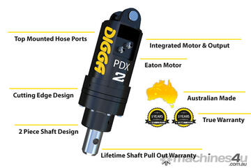 DIGGA PDX/PDX2 AUGER DRIVE WITH 2.2M HOSES / DOUBLE PIN HITCH