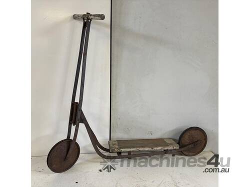 VINTAGE METAL & TIMBER SCOOTER