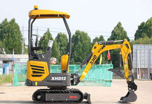 XHD12 1.2 Ton Mini Excavator With Swing Boom and 5 Attachments