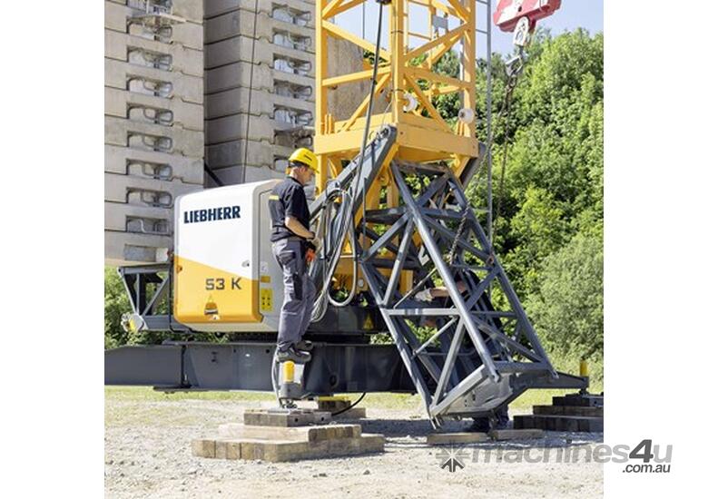 caption Liebherr 53K Tower Crane | 4.2T Self-Erecting, Ideal for Houses up to 8 Storeys