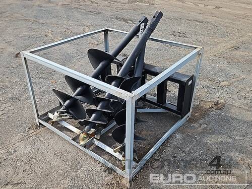 Greatbear Hydraulic Auger Drive & 3 Augers to suit Skidsteer Loader 