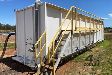 2 x 63,700L Industrial Steel Twin Bay Angle Bottom Tanks