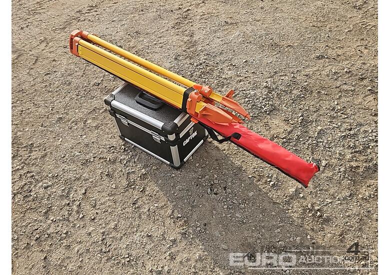 caption Unused Captok Self-Leveling Rotary Laser Level With Batteries, Receiver, Tripod, Grade Rod