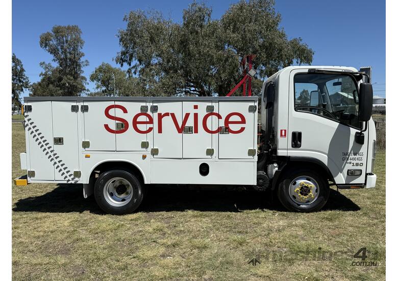 Isuzu NLS45/150 4x4 Single Cab Service Body Truck.