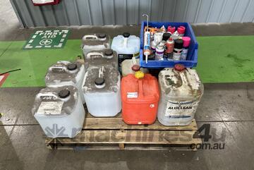 Pallet of Miscellaneous Paints and Liquids