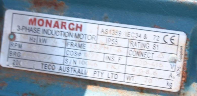 Monarch AS1359 FC size 35 gear pump 4KW