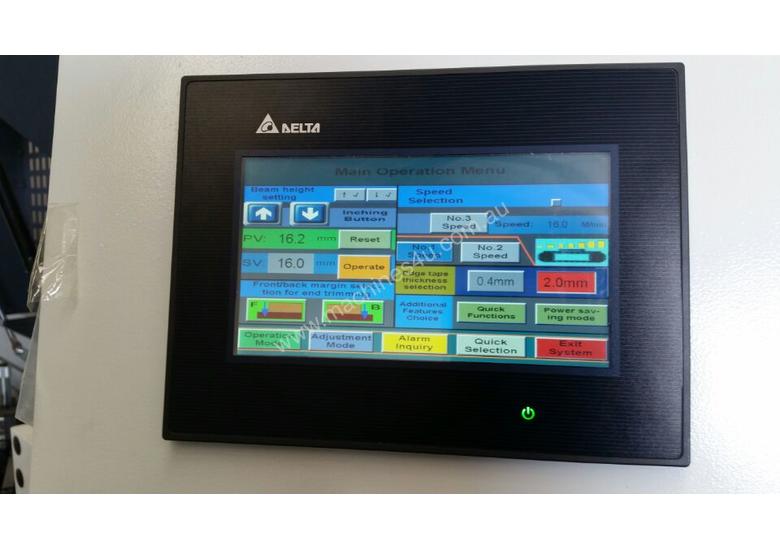 caption NANXING Touch screen 3 speed Automatic Edge Banding Machine NB5J with one Corner Rounding Machine