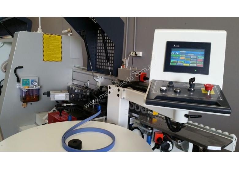 caption NANXING Touch screen 3 speed Automatic Edge Banding Machine NB5J with one Corner Rounding Machine