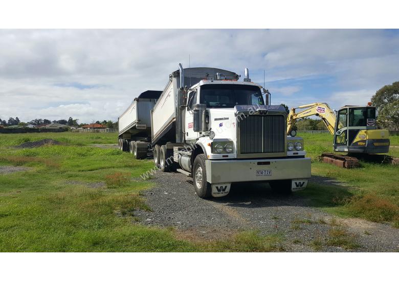 caption Truck and dog