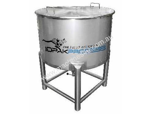 NEW 500L Holding Tank (conical bottom, lid & 2