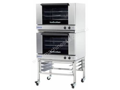Turbofan E22M3/2C - Half Size Tray Manual Electric Convection Ovens Double Stacked With Castor Base 