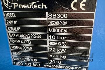 PNEUTECH 30hp +Dryer +Tank. COMPAIR L18 25hp. FOCUS 3in1 20hp 1000hrs. INGERSOLL 11kw. ATLAS GA22VSD