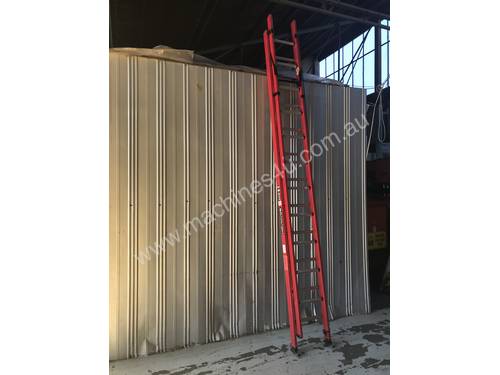 Branach Fiberglass & Aluminum Extension Ladder 3.9 to 6.4 Meter Industrial Quality