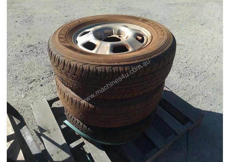 caption 3X Assorted Tyres ON 6 Stud 17 Inch Rims