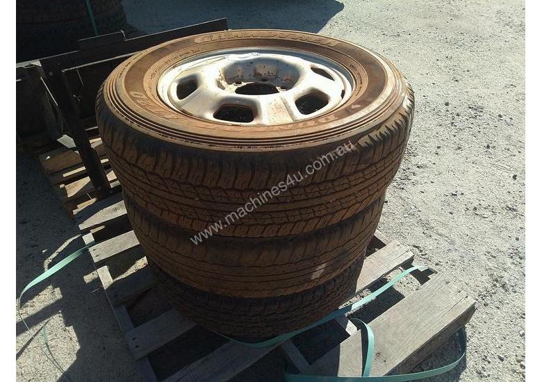 caption 3X Assorted Tyres ON 6 Stud 17 Inch Rims